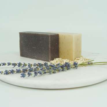 organic lavender and shea honey oat bar soap set